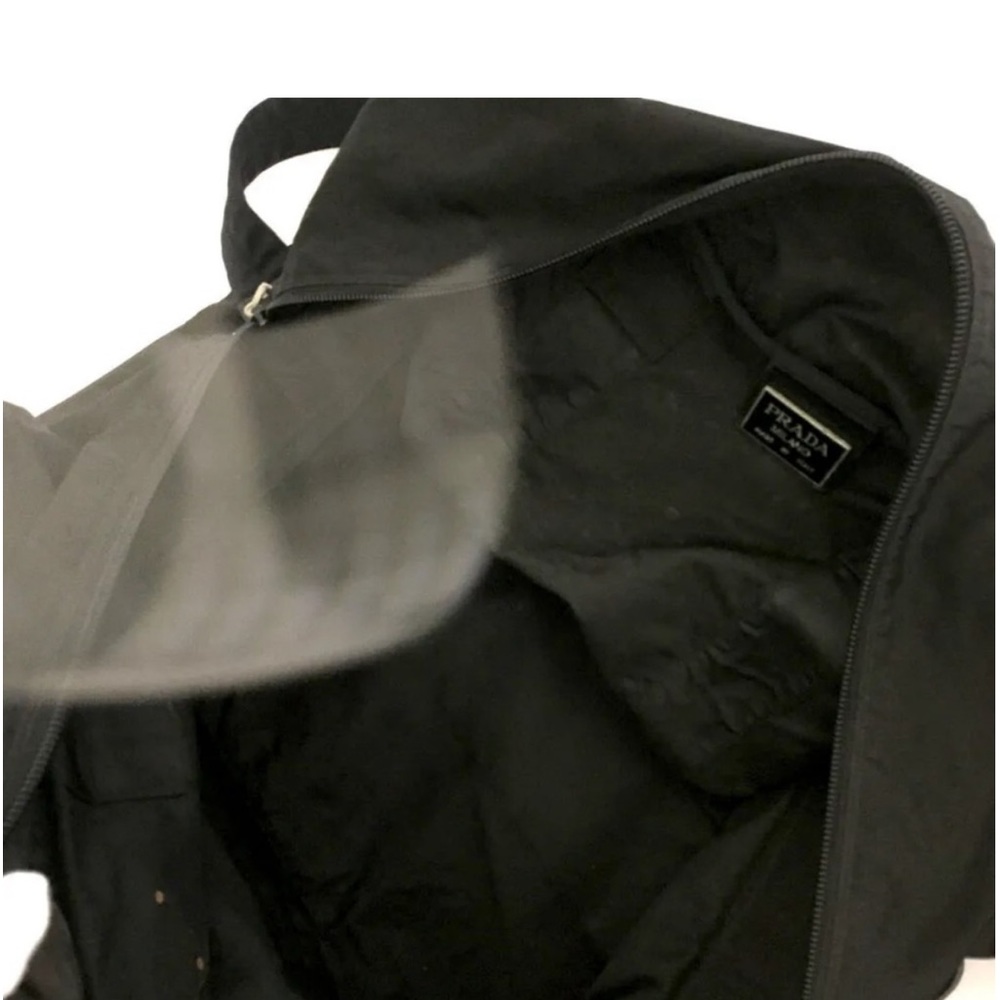 PRADA Travel Bag w/ Shoulder Strap + Luggage Tag (Black w: Silver HW) - Picture 9 of 9